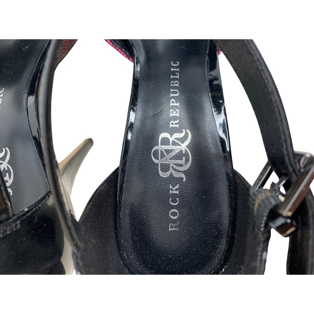 Rock & Republic Black & Pink Open Toe Stiletto Platform Heels Size 8.5 M EUC - Picture 3 of 14